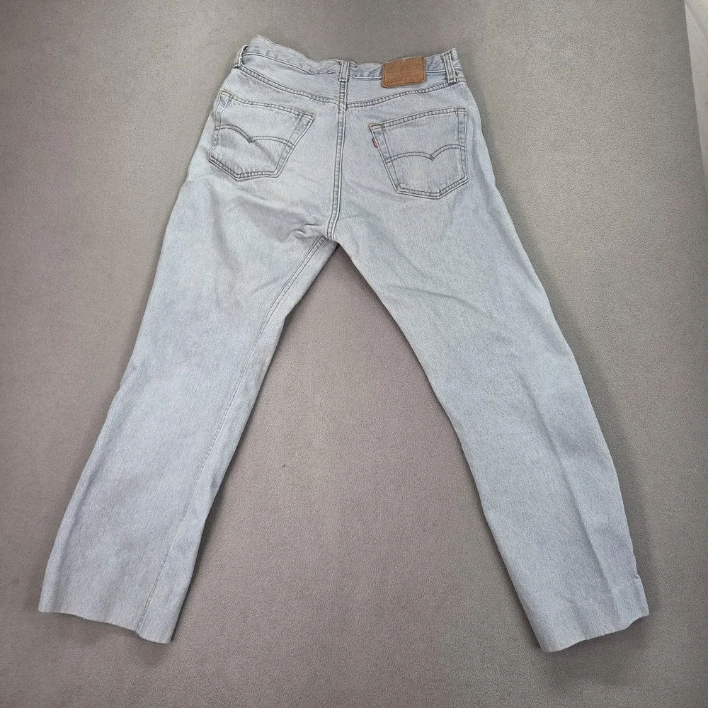Vintage‎ Levis 501 Jeans Mens Light Blue Made USA Button Straight 90s Fits 30x27
